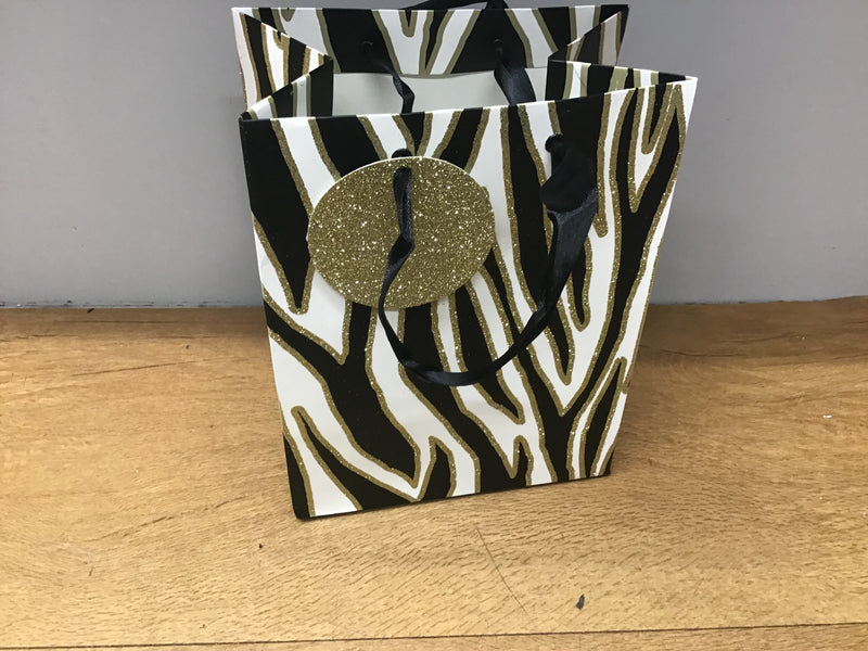 Gift Bag Black/White/Gold