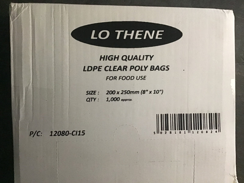 Lothene CLEAR 200MM X 250MM Bags