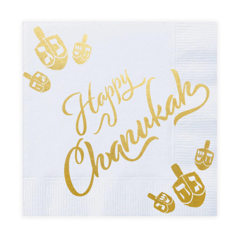 Chanukah Napkins Gold 20pk 2ply