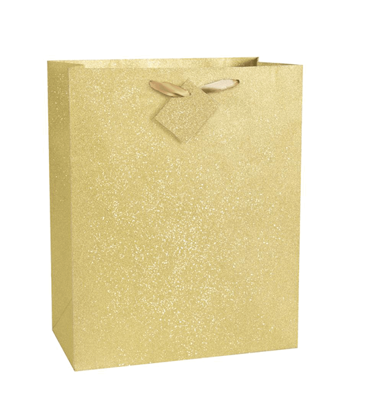 Large Gold Glitter Gift Bag