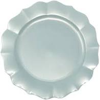 7" Scallop Pearl Turq Salad Plates 10pk