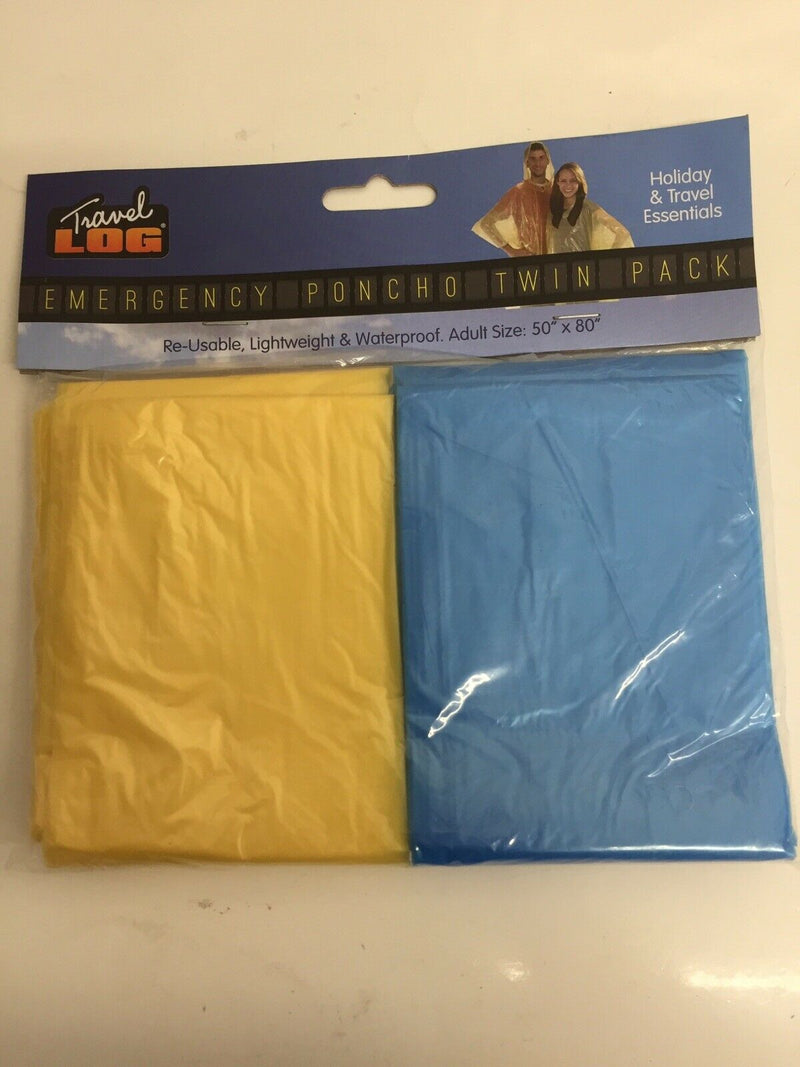 Emergency Poncho Twin Pack Adult Size