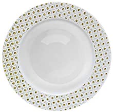 Decor 10" White/Gold Dinner Plates 10pk