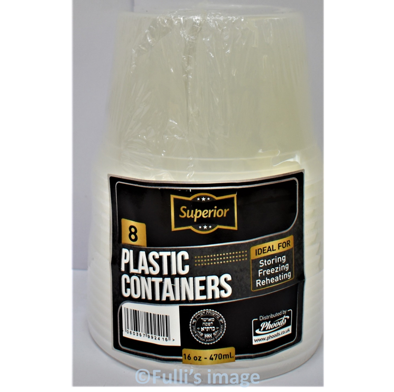 Superior Round Plastic Containers 16oz 8pk