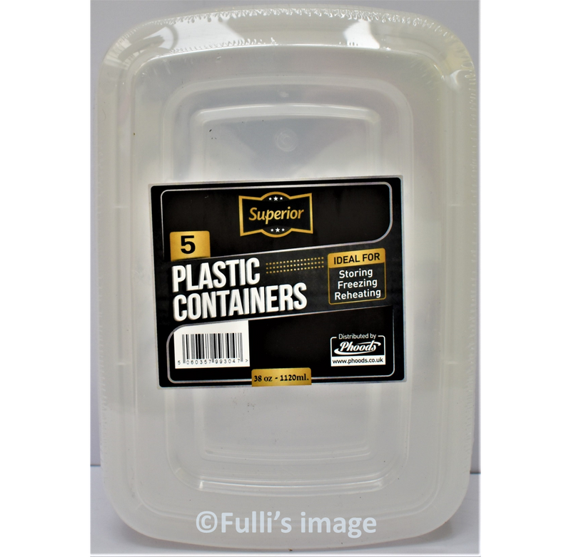 Superior Plastic Containers 38oz 5pk