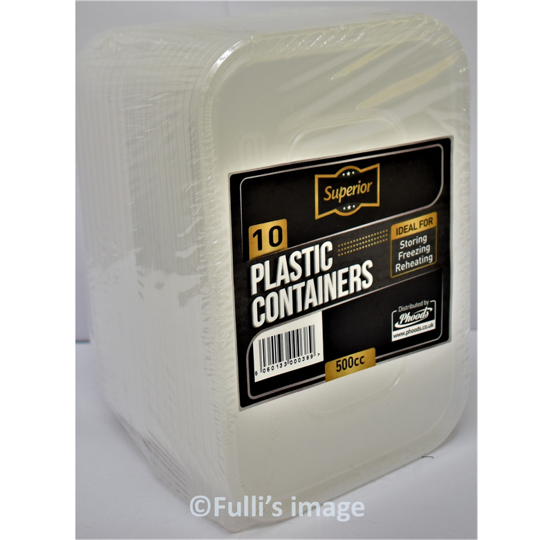 Superior Plastic Containers 500cc 10pk