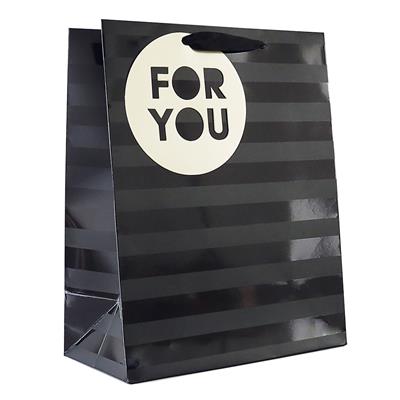 Medium Portrait Black Gift Bag