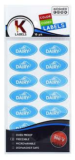 Kosher Dairy Labels