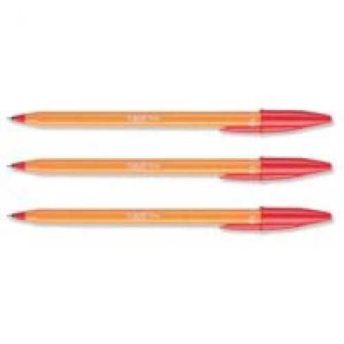 Bic Orange Fine ballpiot Pen 0.8mm Tip RED